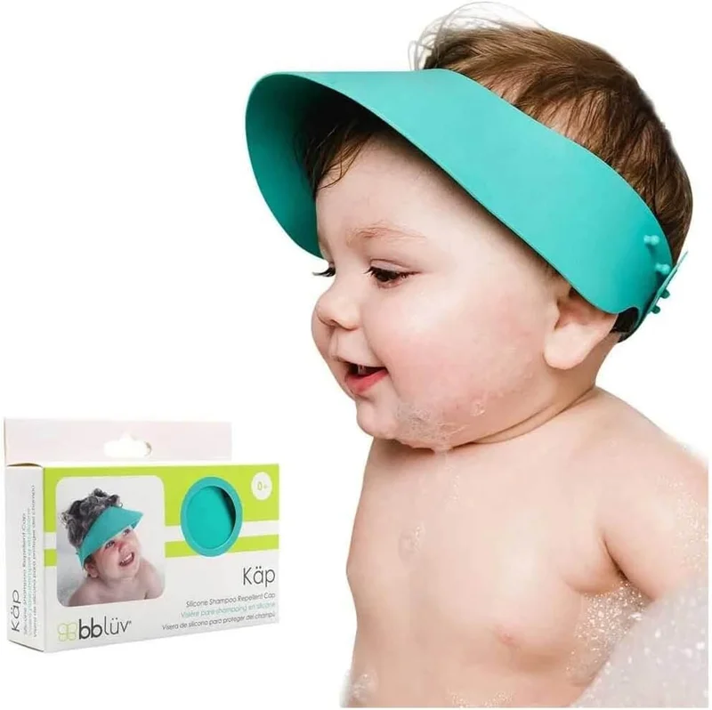 bbluv Käp - Silicone Baby Shower Cap, Adjustable, Soft Shower Cap For Kids And Toddler (Aqua)
